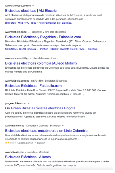 Cómo hacer Marketing de contenidos desde tu Blog 4 Agencia de Marketing Digital Bogotá - BrandSavers IMG Blog Resultados organicos Bicicletas electricas Agencia de Marketing Digital Bogotá - BrandSavers